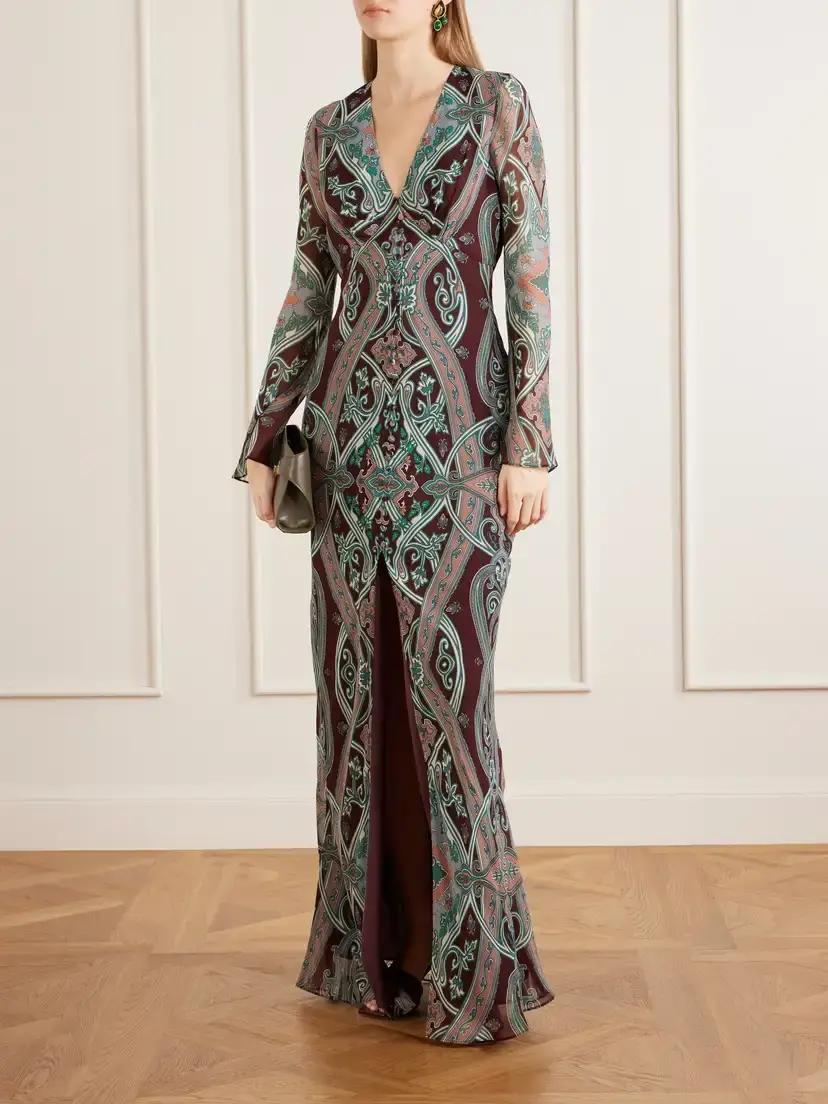 Veronica Beard Daciana Printed Silk-georgette Maxi-dress | Thumbnail 2 Veronica Beard Daciana Printed Silk-georgette Maxi-dress | Thumbnail 2