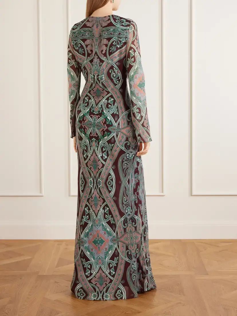 Veronica Beard Daciana Printed Silk-georgette Maxi-dress | Thumbnail 3 Veronica Beard Daciana Printed Silk-georgette Maxi-dress | Thumbnail 3
