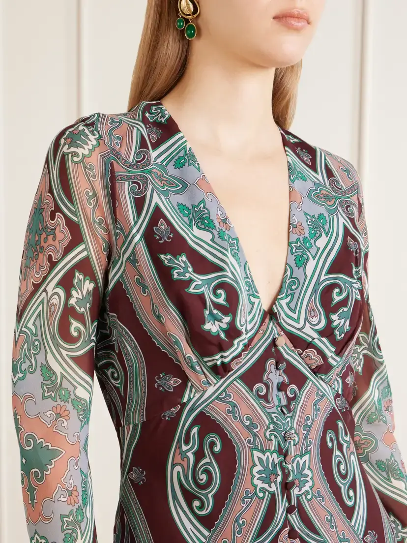 Veronica Beard Daciana Printed Silk-georgette Maxi-dress | Thumbnail 4 Veronica Beard Daciana Printed Silk-georgette Maxi-dress | Thumbnail 4