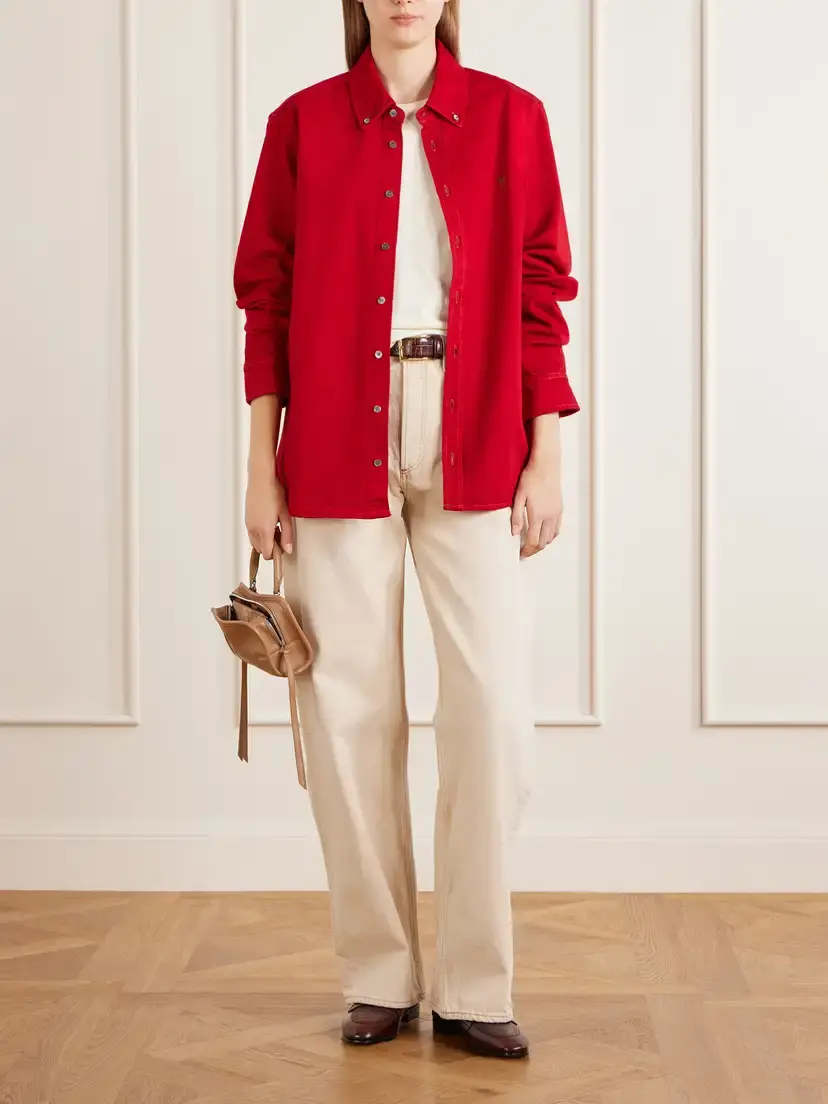 AMI PARIS Logo-embroidered Cotton-twill Shirt | Thumbnail 2 AMI PARIS Logo-embroidered Cotton-twill Shirt | Thumbnail 2