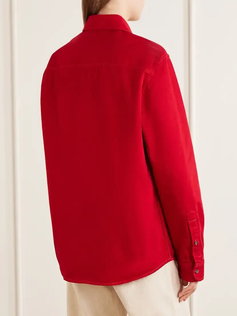 AMI PARIS Logo-embroidered Cotton-twill Shirt | Thumbnail 4 AMI PARIS Logo-embroidered Cotton-twill Shirt | Thumbnail 4