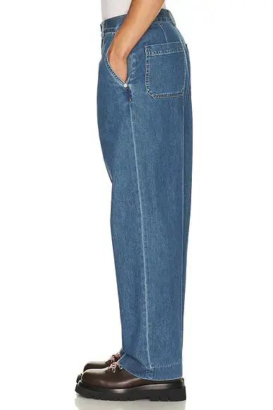 Bottega Veneta Atlantic Blue Denim Wide Leg Trousers | Thumbnail 2