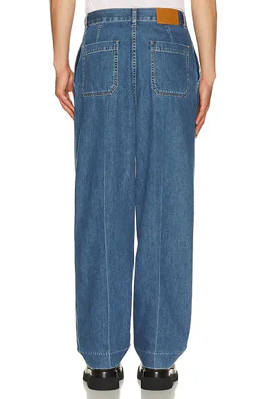 Bottega Veneta Atlantic Blue Denim Wide Leg Trousers | Thumbnail 3
