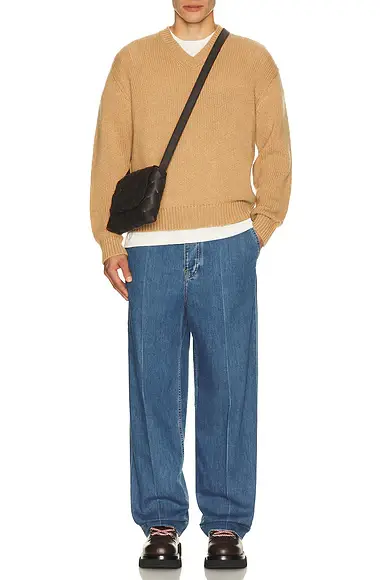 Bottega Veneta Atlantic Blue Denim Wide Leg Trousers | Thumbnail 4