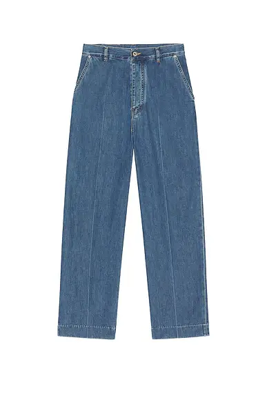 Bottega Veneta Atlantic Blue Denim Wide Leg Trousers | Thumbnail 5