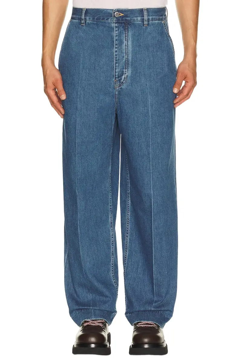 Atlantic Blue Denim Wide Leg Trousers