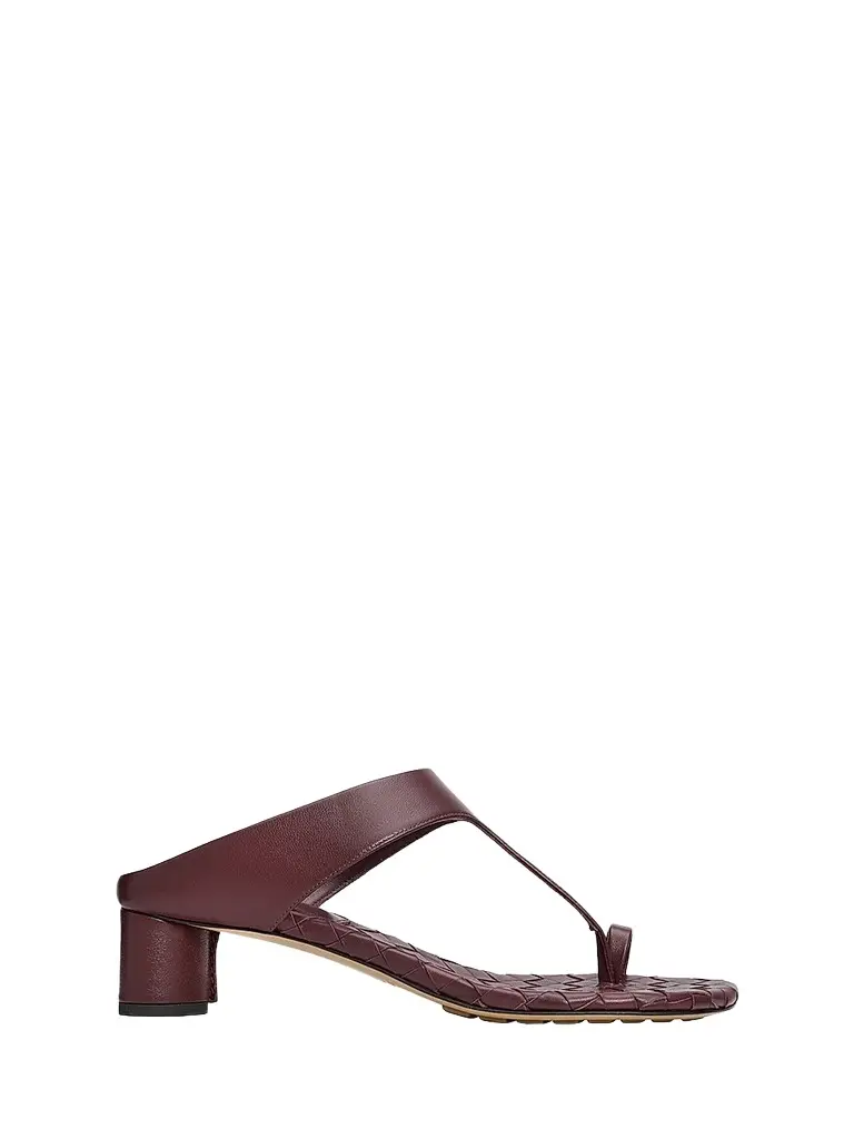 Bottega Veneta Women's Livia 40MM Leather Sandals - Deep Mahogany - Size 11 | Image 1 Bottega Veneta Women's Livia 40MM Leather Sandals - Deep Mahogany - Size 11 | Image 1