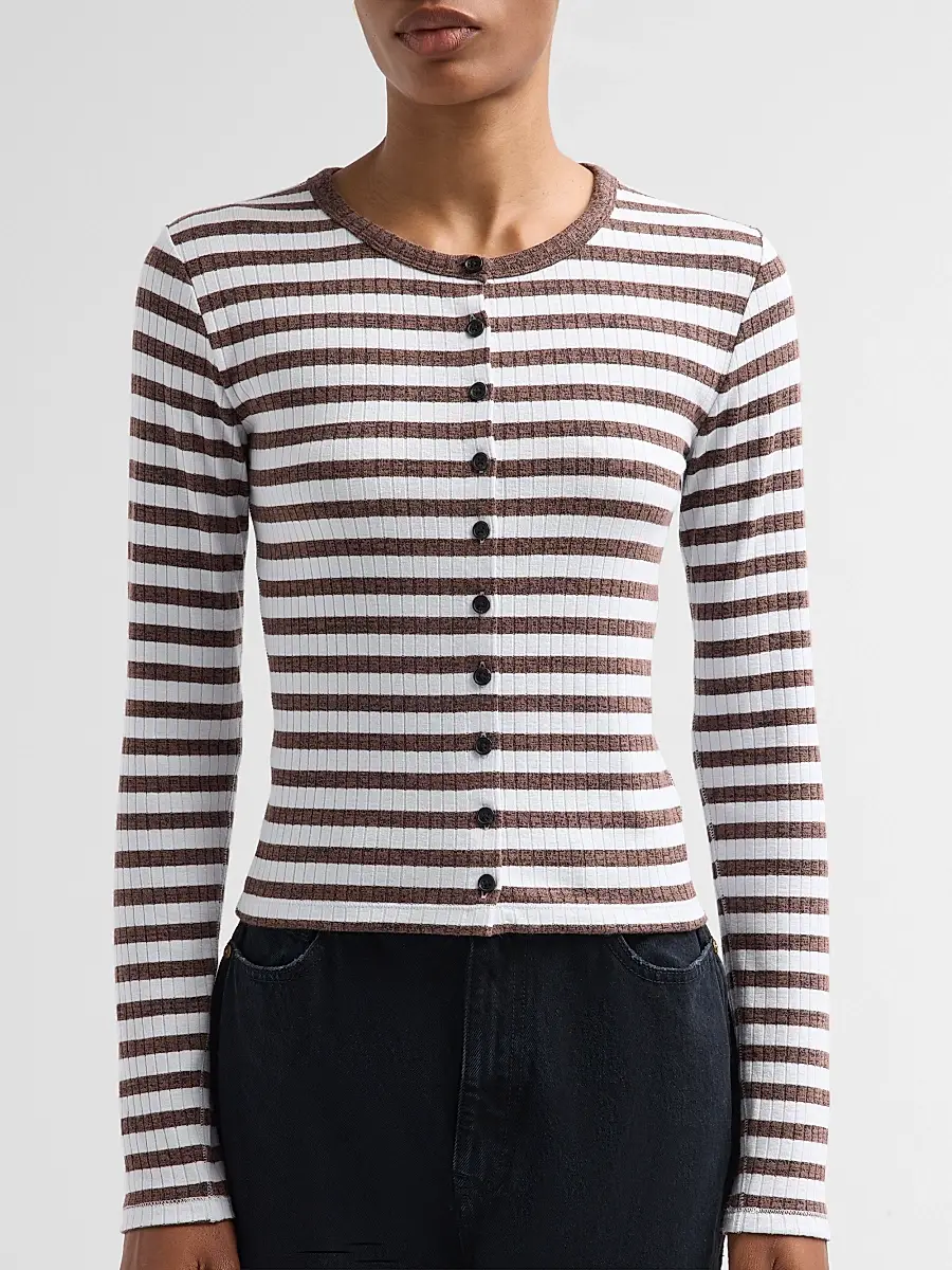 rag & bone Women's The Wide Striped Rib-Knit Cardigan | Thumbnail 5 rag & bone Women's The Wide Striped Rib-Knit Cardigan | Thumbnail 5