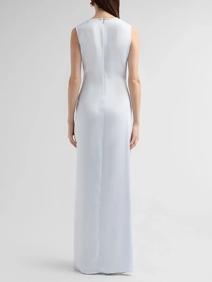 Lapointe Women's Sleeveless Draped Lightweight Satin Gown | Thumbnail 3 Lapointe Women's Sleeveless Draped Lightweight Satin Gown | Thumbnail 3