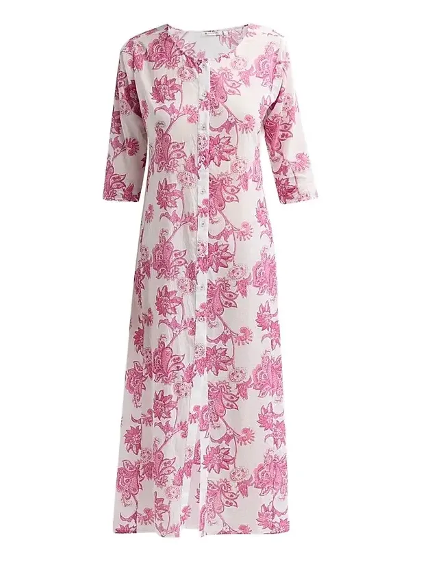 Women's Blair Floral Cotton Long Kurta Dress Women's Blair Floral Cotton Long Kurta Dress