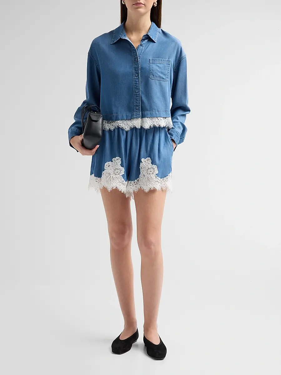 Cami NYC Women's Alona Lace-Trim Shorts | Thumbnail 2 Cami NYC Women's Alona Lace-Trim Shorts | Thumbnail 2