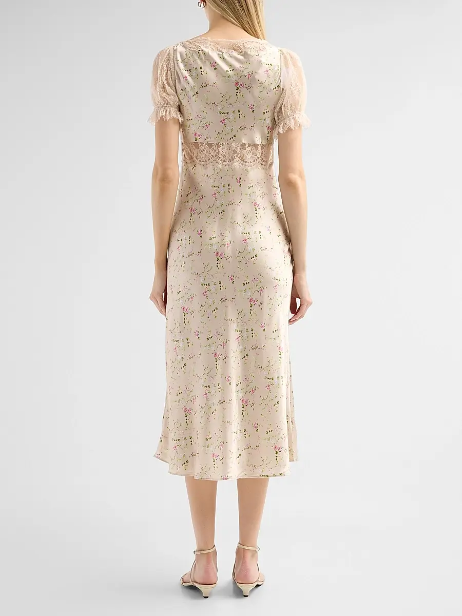 Cami NYC Women's Dinah Floral Silk Midi Dress | Thumbnail 3