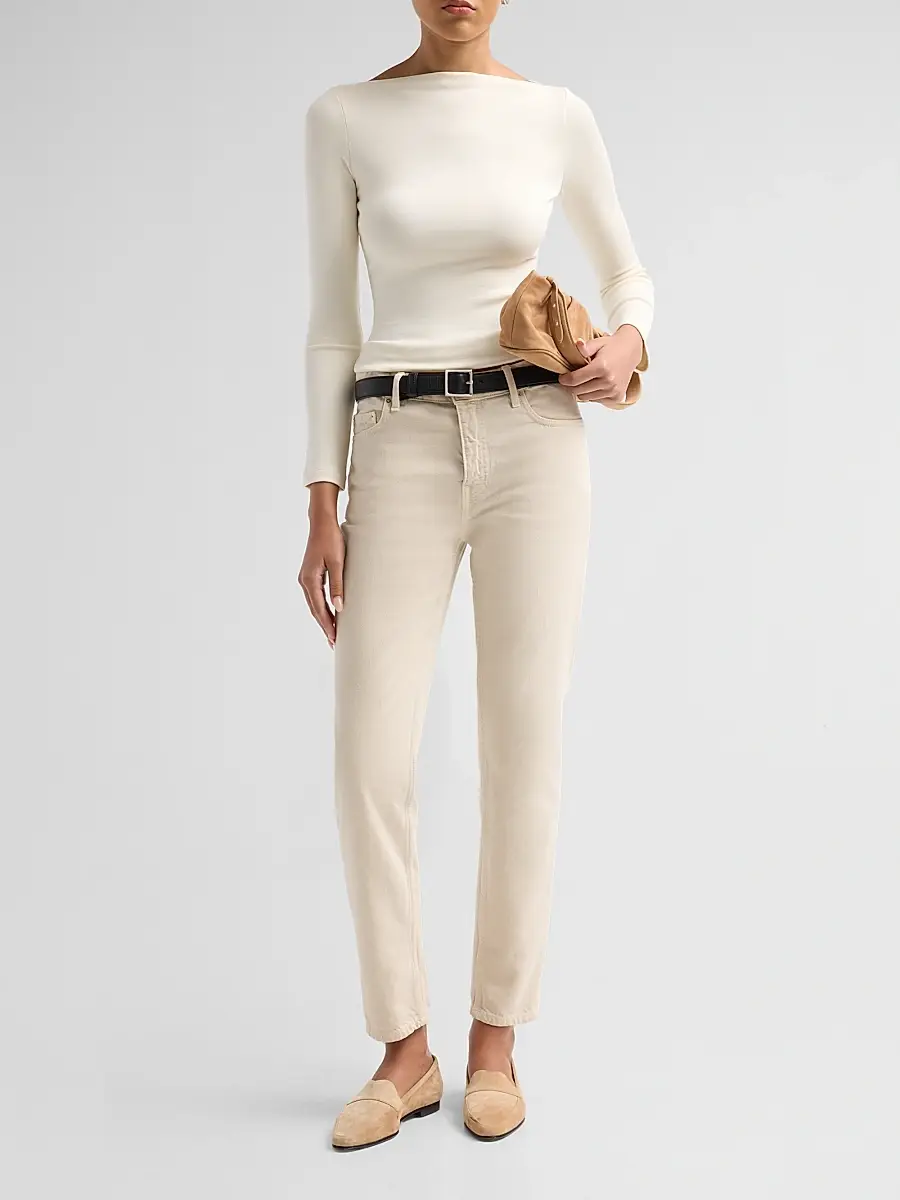 Ralph Lauren Collection Women's Marybeth Rib-Knit Stretch-Silk Top | Thumbnail 2