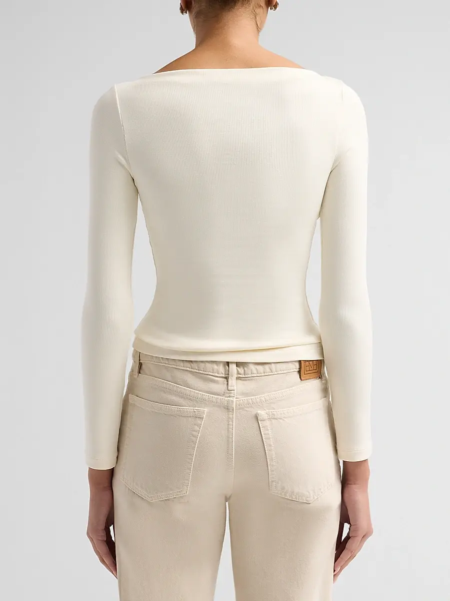 Ralph Lauren Collection Women's Marybeth Rib-Knit Stretch-Silk Top | Thumbnail 3