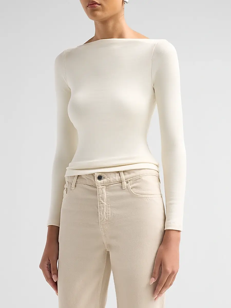 Ralph Lauren Collection Women's Marybeth Rib-Knit Stretch-Silk Top | Thumbnail 4