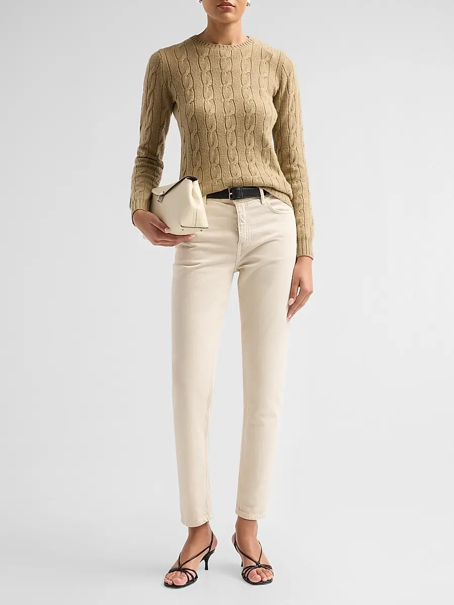 Ralph Lauren Collection Women's Cable-Knit Cashmere Crewneck Sweater | Thumbnail 2 Ralph Lauren Collection Women's Cable-Knit Cashmere Crewneck Sweater | Thumbnail 2