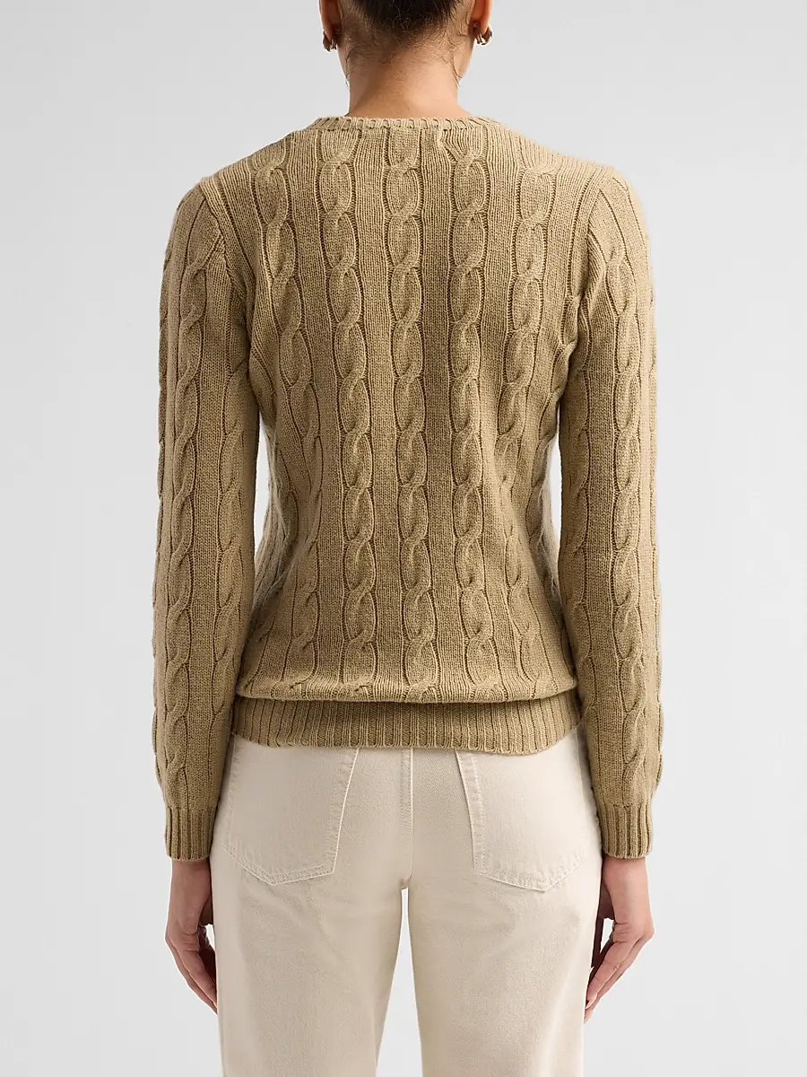 Ralph Lauren Collection Women's Cable-Knit Cashmere Crewneck Sweater | Thumbnail 3 Ralph Lauren Collection Women's Cable-Knit Cashmere Crewneck Sweater | Thumbnail 3