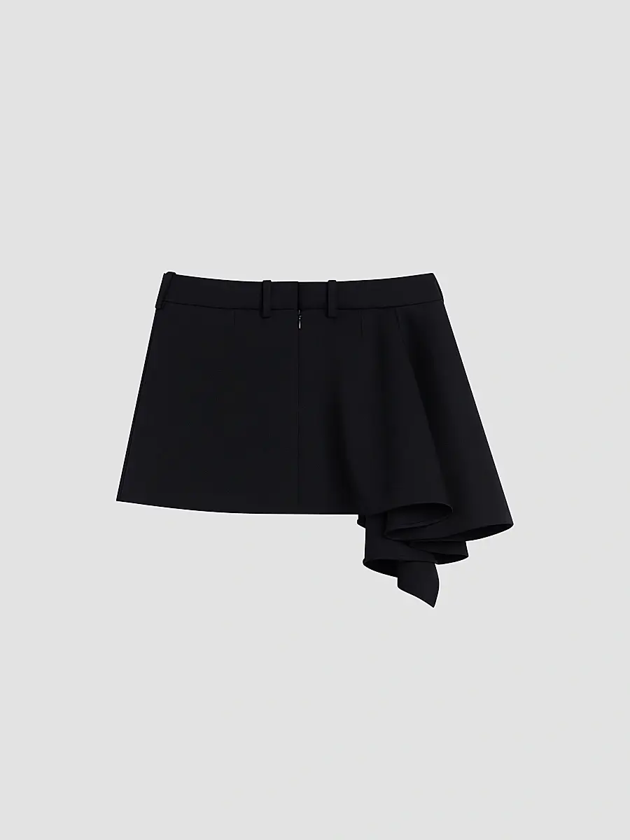 Givenchy Women's Slashed Mini Skirt in Wool - Black | Thumbnail 2 Givenchy Women's Slashed Mini Skirt in Wool - Black | Thumbnail 2