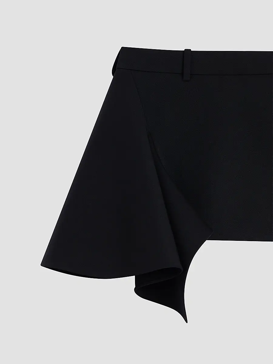 Givenchy Women's Slashed Mini Skirt in Wool - Black | Thumbnail 3 Givenchy Women's Slashed Mini Skirt in Wool - Black | Thumbnail 3