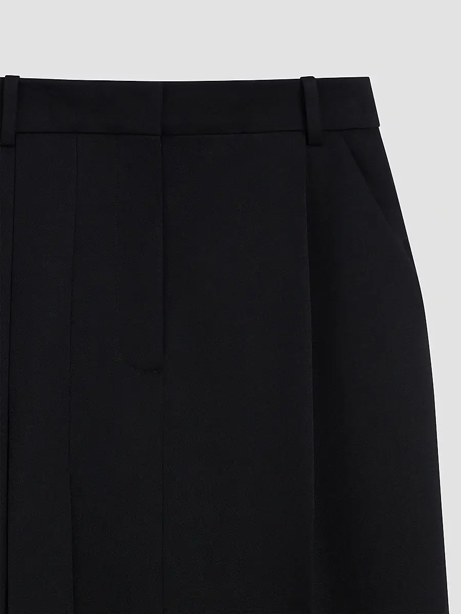 Givenchy Women's Slashed Midi Skirt in Wool - Black | Thumbnail 3