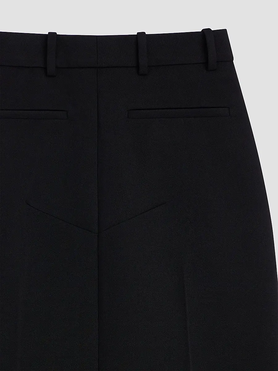 Givenchy Women's Slashed Midi Skirt in Wool - Black | Thumbnail 4