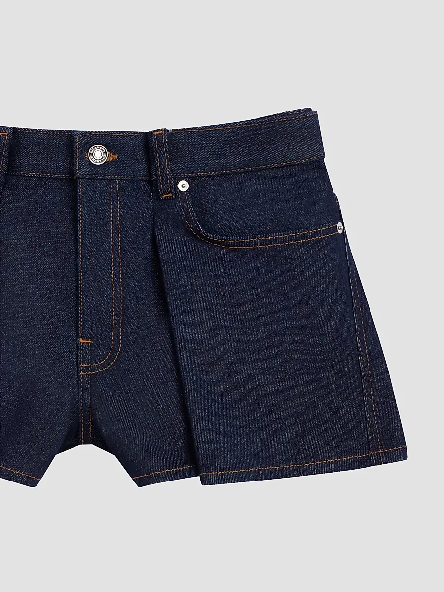 Givenchy Women's Pinch Shorts in Raw Denim - Dark Blue | Thumbnail 4