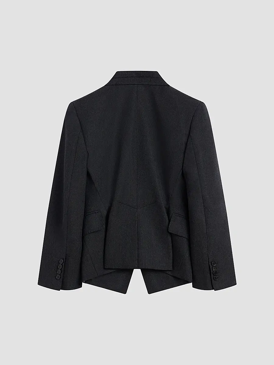 Givenchy Women's Reverse Lapel Blazer in Wool - Dark Grey | Thumbnail 3 Givenchy Women's Reverse Lapel Blazer in Wool - Dark Grey | Thumbnail 3
