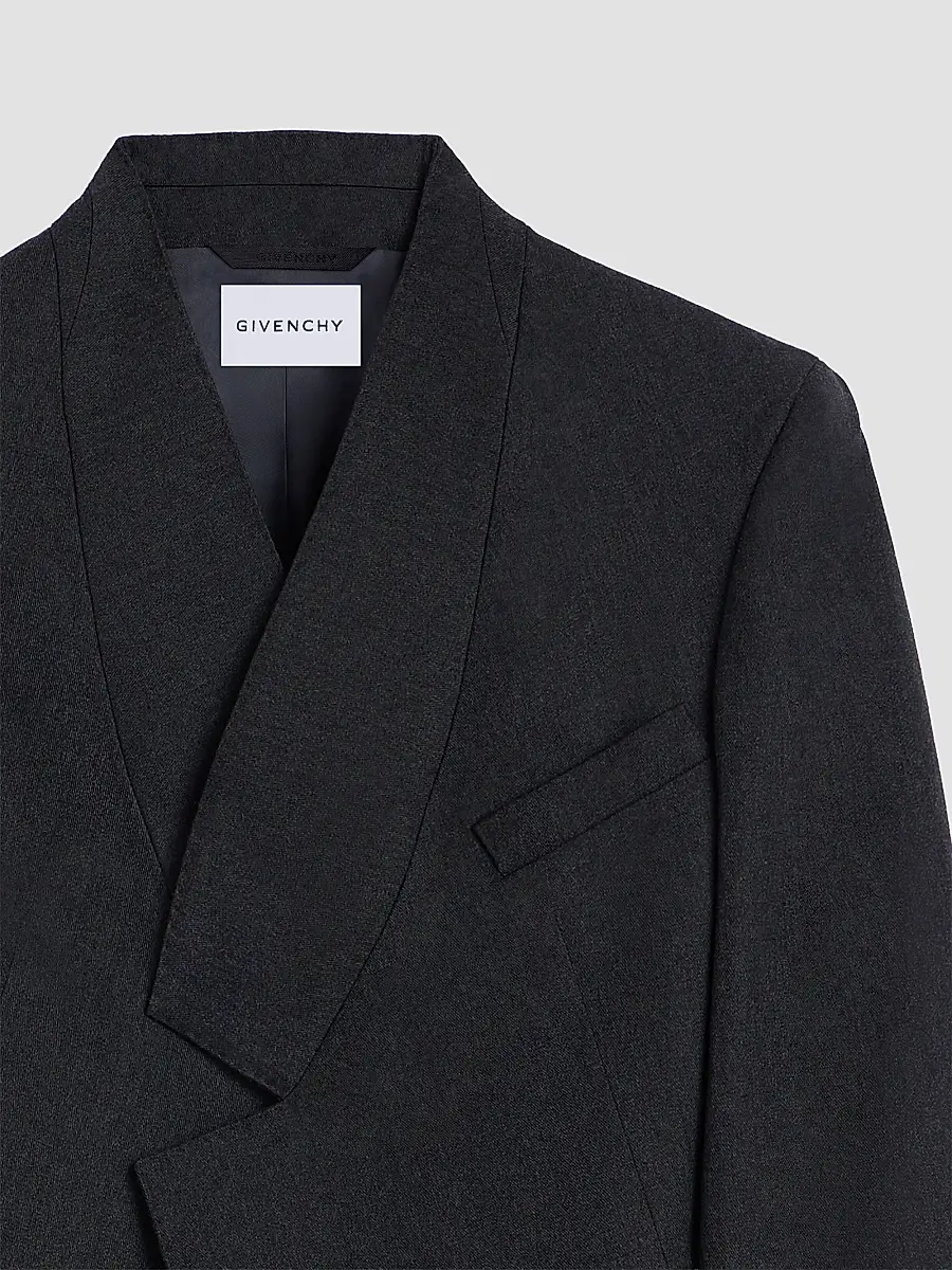 Givenchy Women's Reverse Lapel Blazer in Wool - Dark Grey | Thumbnail 4 Givenchy Women's Reverse Lapel Blazer in Wool - Dark Grey | Thumbnail 4