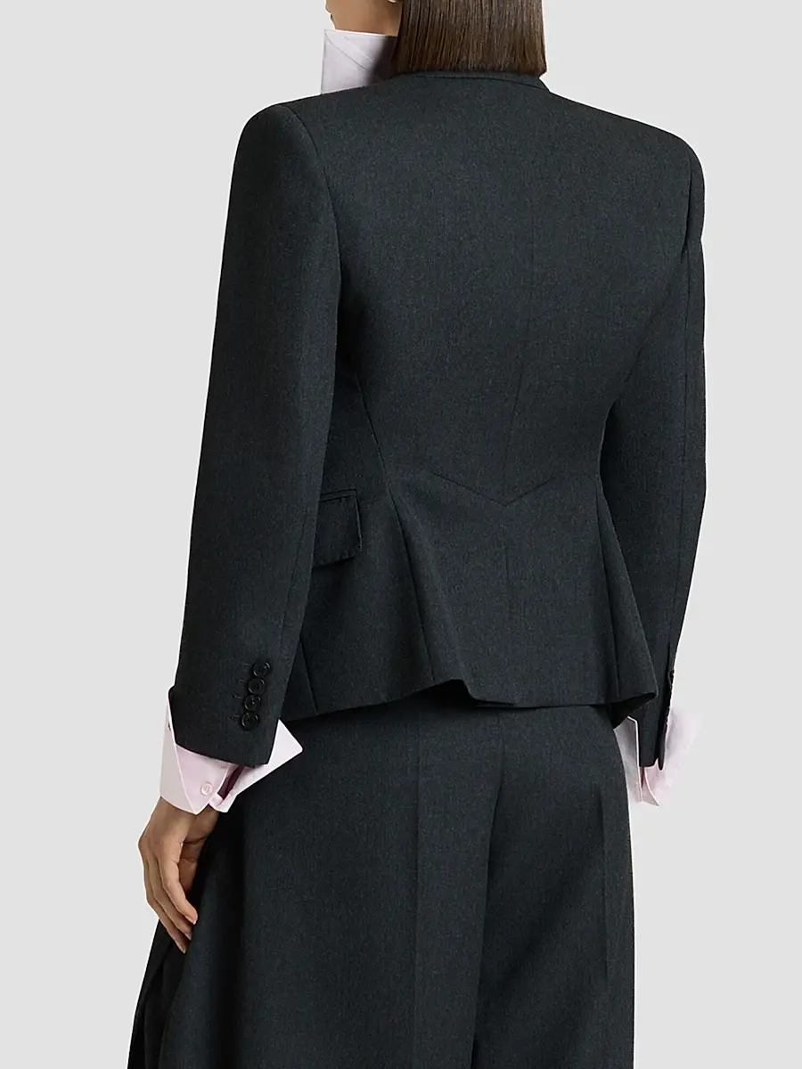Givenchy Women's Reverse Lapel Blazer in Wool - Dark Grey | Thumbnail 6 Givenchy Women's Reverse Lapel Blazer in Wool - Dark Grey | Thumbnail 6