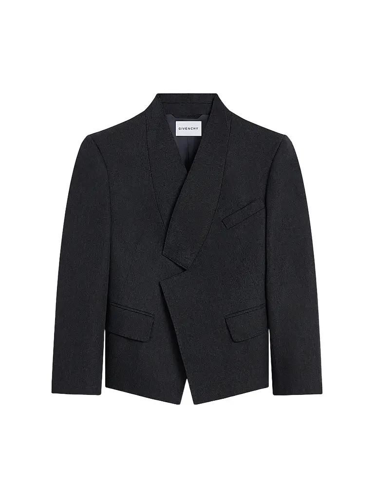 Givenchy Women's Reverse Lapel Blazer in Wool - Dark Grey