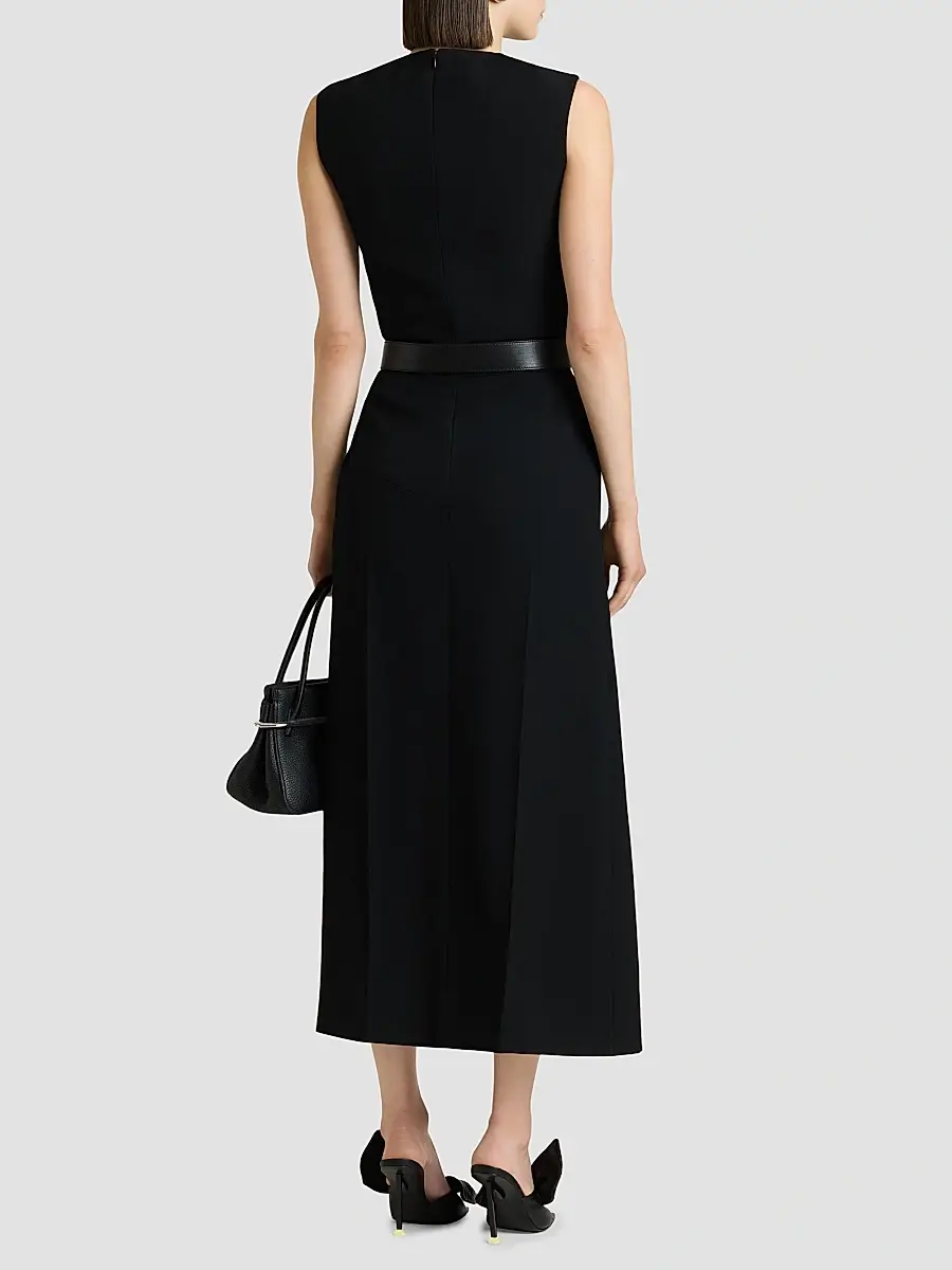 Givenchy Women's Midi Dress in Wool - Black | Thumbnail 4 Givenchy Women's Midi Dress in Wool - Black | Thumbnail 4