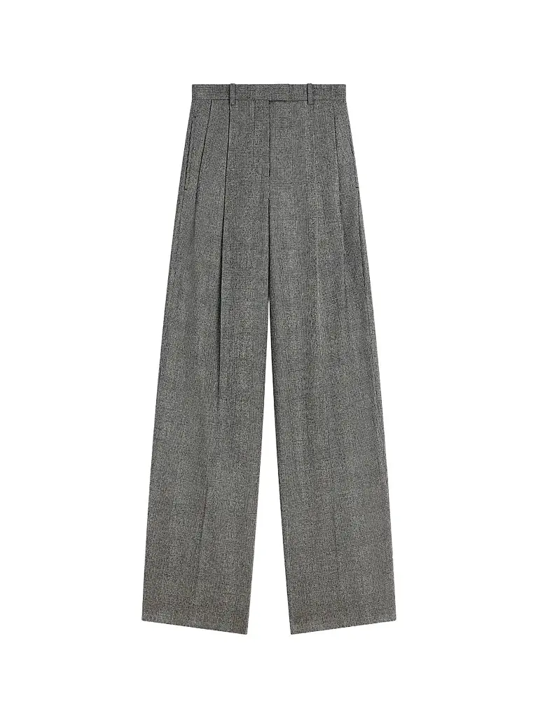 Givenchy Women's Double Pleat Checked Pants in Flannel