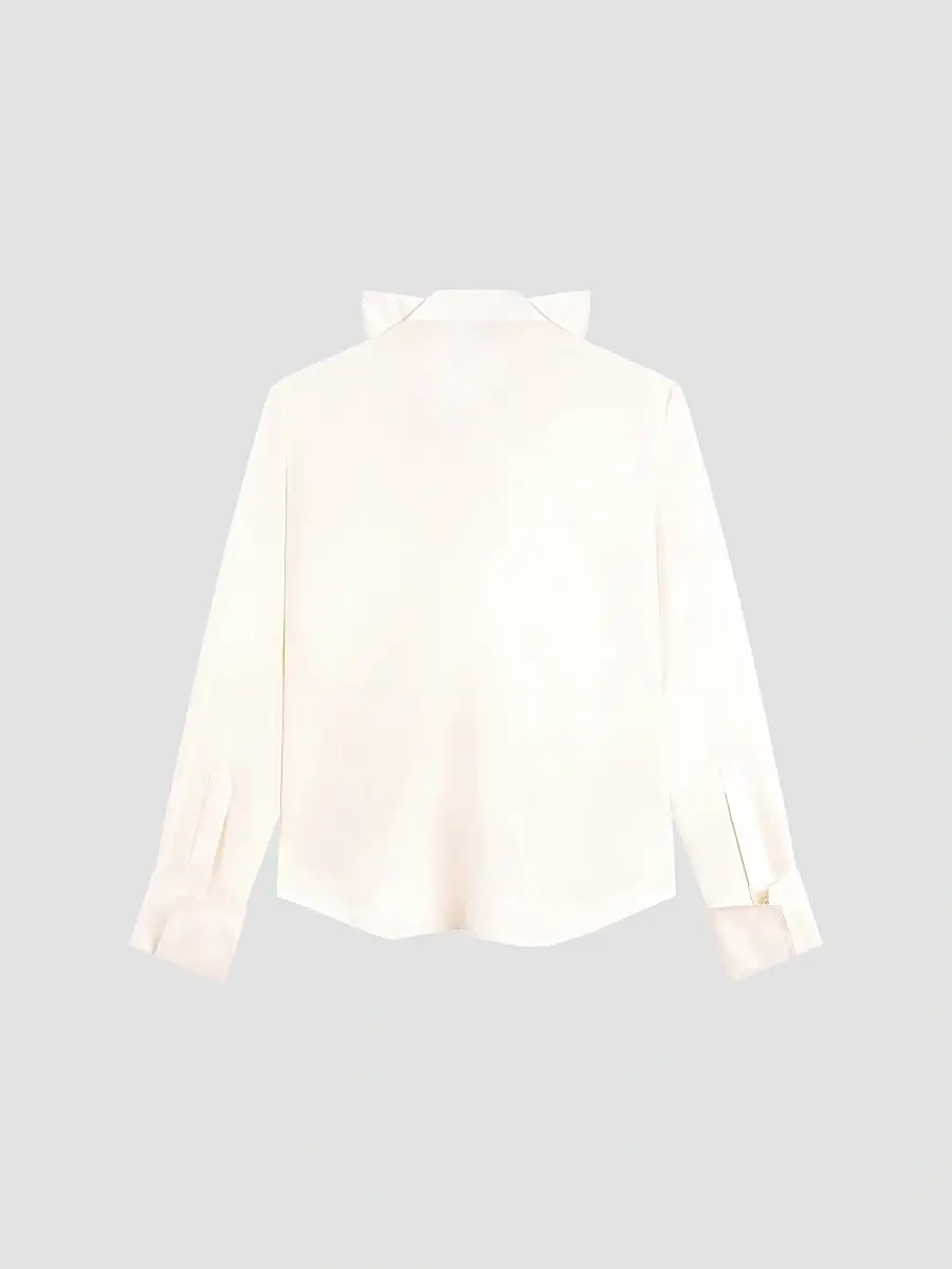 Givenchy Women's Shirt in Silk with Deconstructed Collar - Ecru | Thumbnail 3 Givenchy Women's Shirt in Silk with Deconstructed Collar - Ecru | Thumbnail 3
