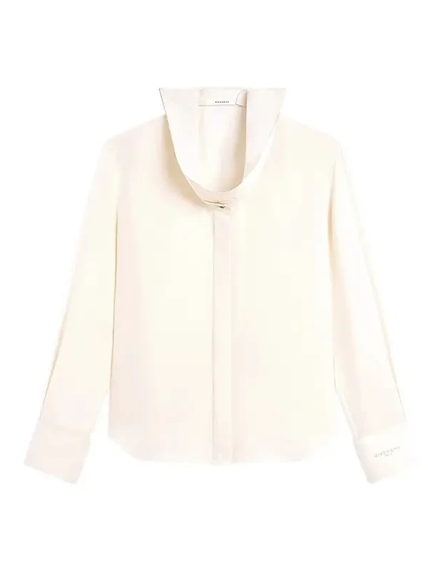 Givenchy Women's Shirt in Silk with Deconstructed Collar - Ecru