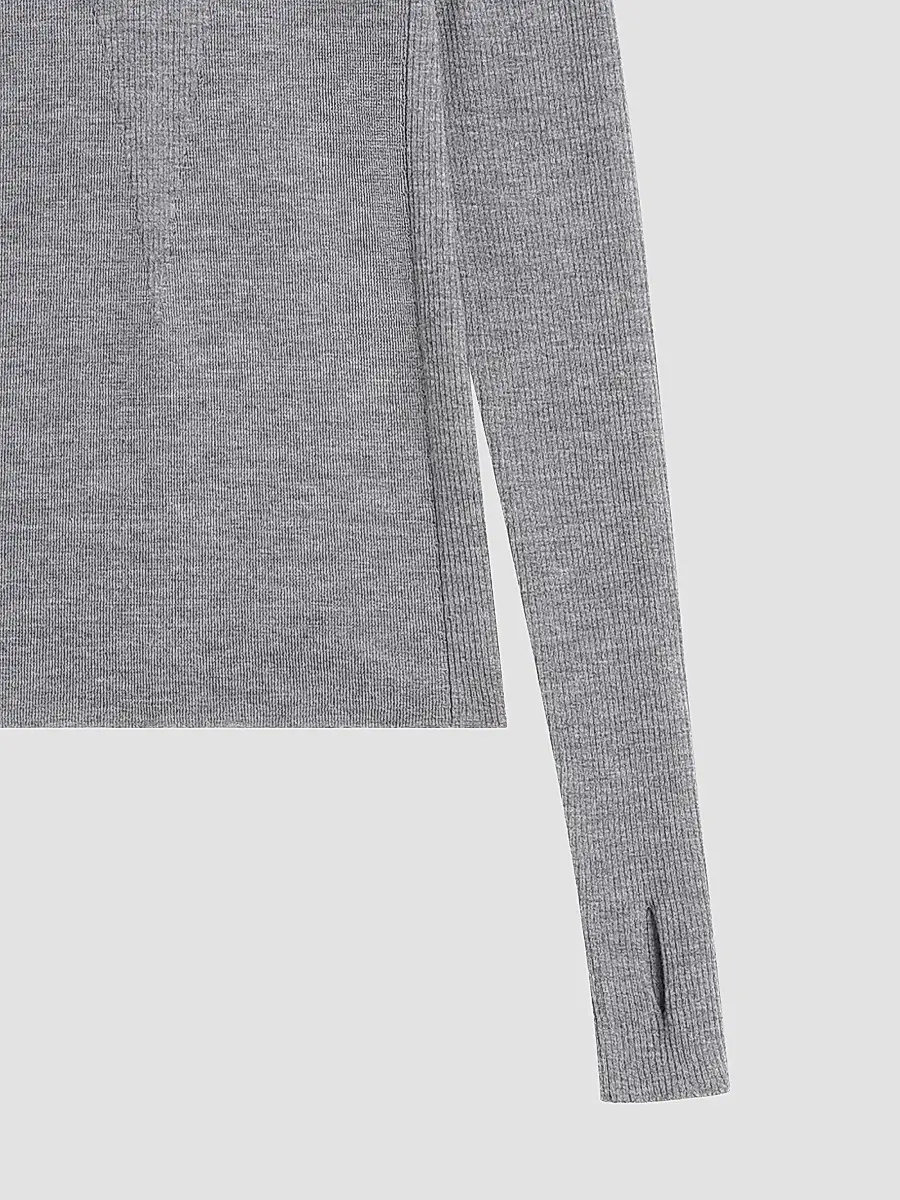 Givenchy Women's Turtleneck Sweater in Wool and Silk - Dark Grey | Thumbnail 7 Givenchy Women's Turtleneck Sweater in Wool and Silk - Dark Grey | Thumbnail 7