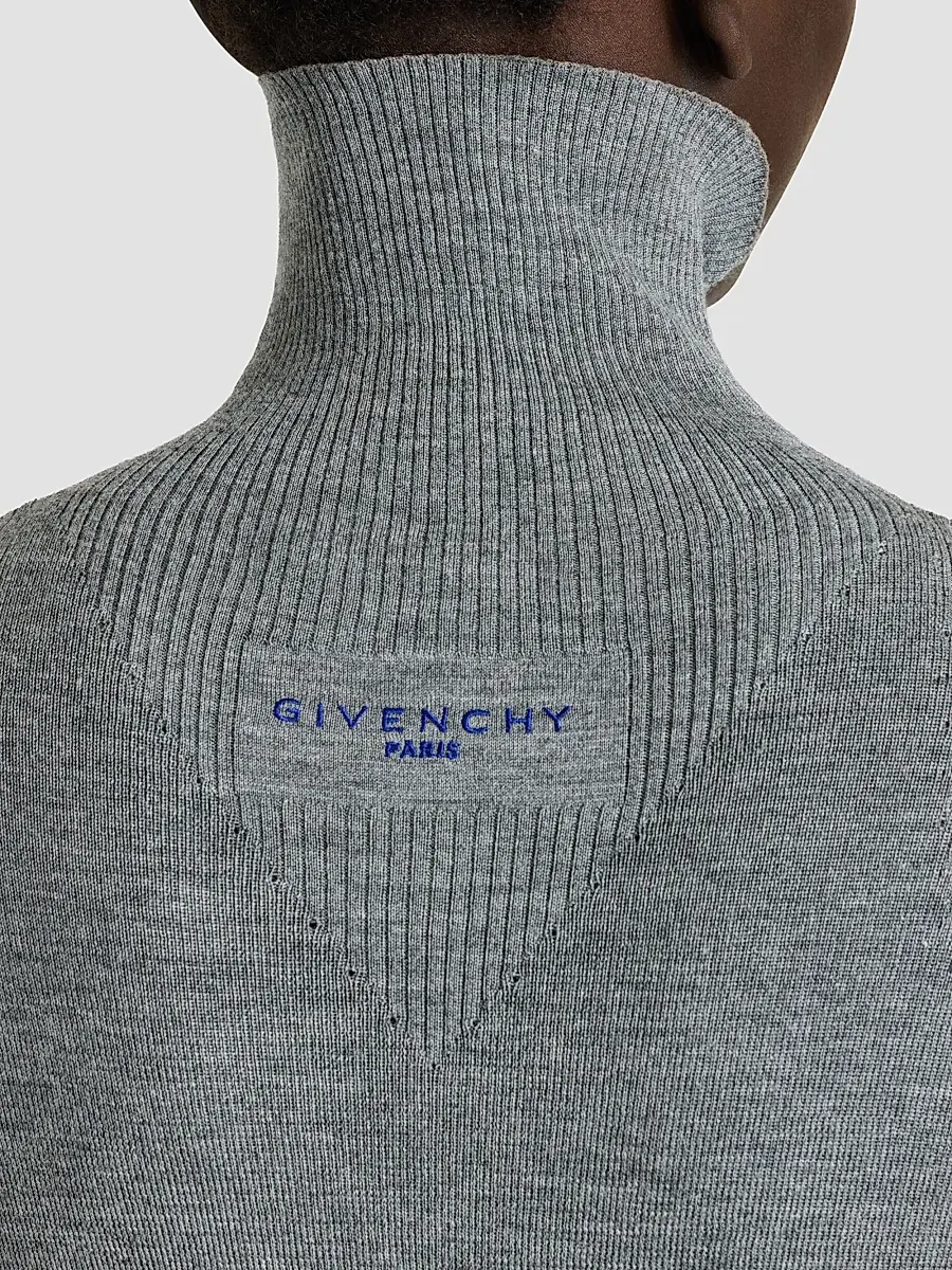 Givenchy Women's Turtleneck Sweater in Wool and Silk - Dark Grey | Thumbnail 8 Givenchy Women's Turtleneck Sweater in Wool and Silk - Dark Grey | Thumbnail 8