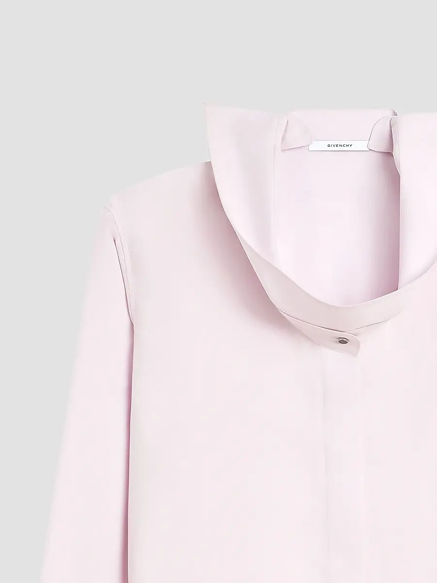 Givenchy Women's Shirt in Silk with Deconstructed Collar - Light Pink | Thumbnail 4 Givenchy Women's Shirt in Silk with Deconstructed Collar - Light Pink | Thumbnail 4