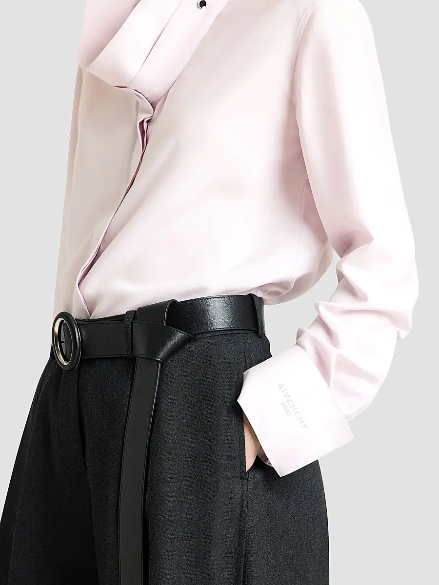 Givenchy Women's Shirt in Silk with Deconstructed Collar - Light Pink | Thumbnail 8 Givenchy Women's Shirt in Silk with Deconstructed Collar - Light Pink | Thumbnail 8