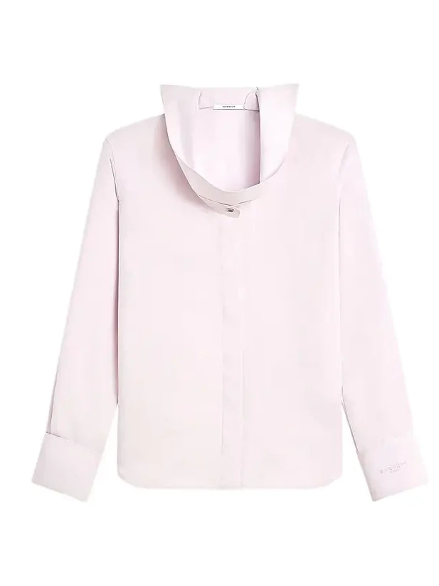 Givenchy Women's Shirt in Silk with Deconstructed Collar - Light Pink
