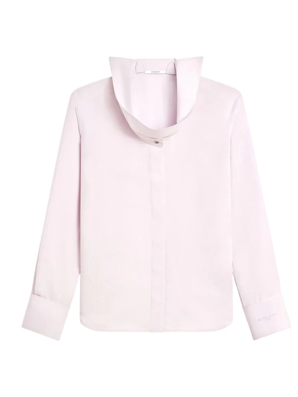 Women's Shirt in Silk with Deconstructed Collar - Light Pink
