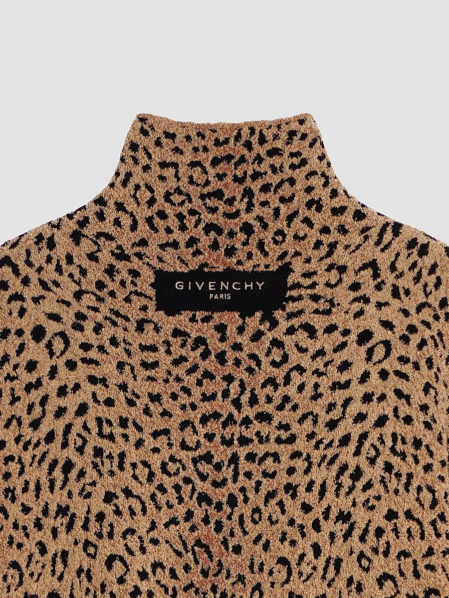 Givenchy Women's Top in Leopard Jacquard - Beige Brown | Thumbnail 3 Givenchy Women's Top in Leopard Jacquard - Beige Brown | Thumbnail 3