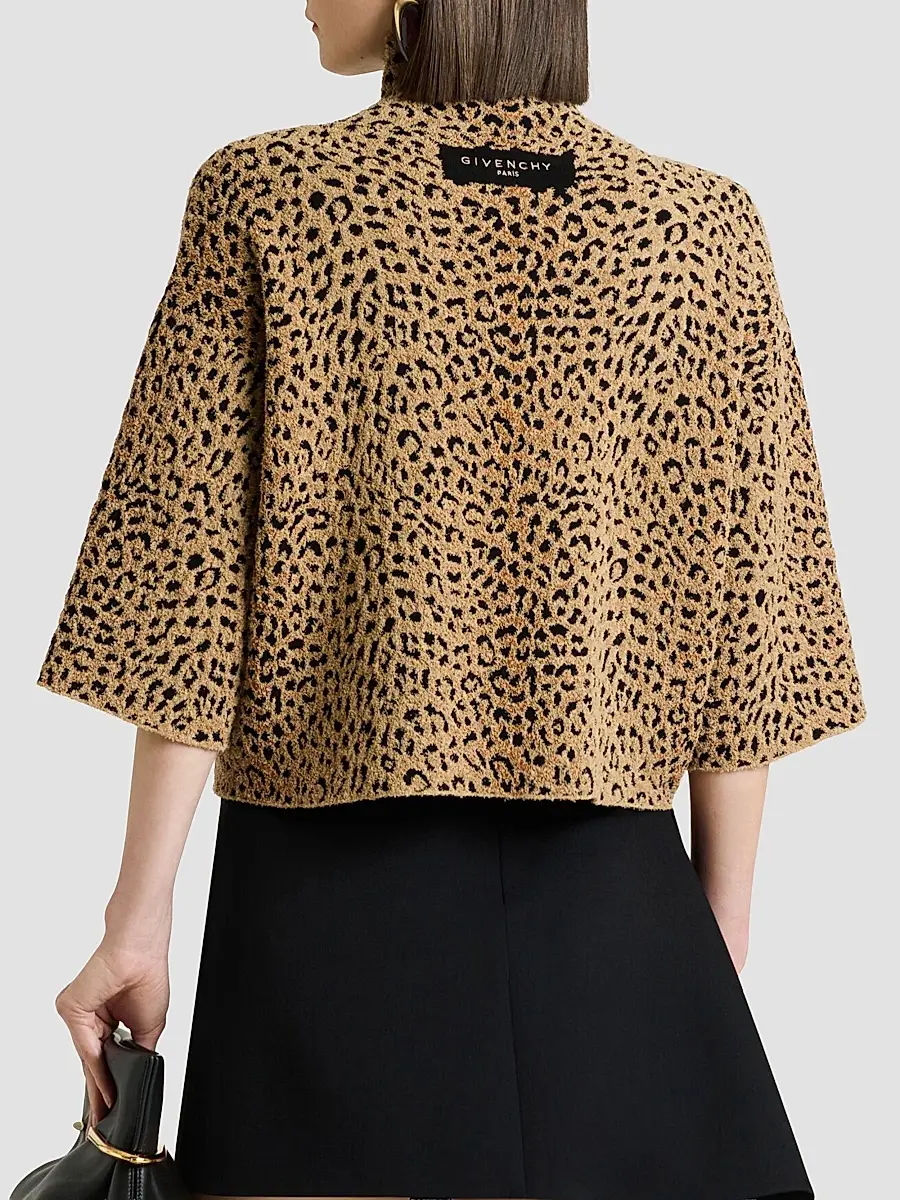 Givenchy Women's Top in Leopard Jacquard - Beige Brown | Thumbnail 5 Givenchy Women's Top in Leopard Jacquard - Beige Brown | Thumbnail 5