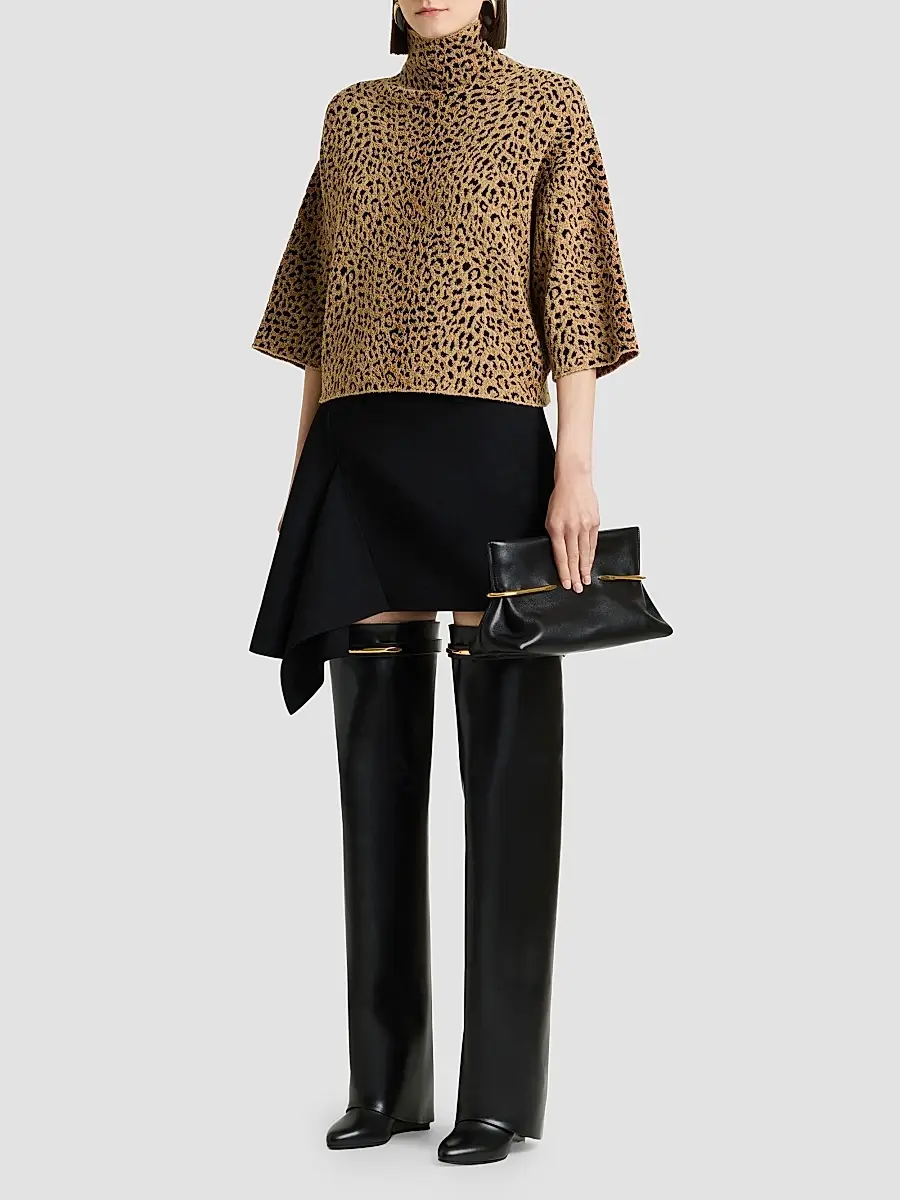 Givenchy Women's Top in Leopard Jacquard - Beige Brown | Thumbnail 7 Givenchy Women's Top in Leopard Jacquard - Beige Brown | Thumbnail 7