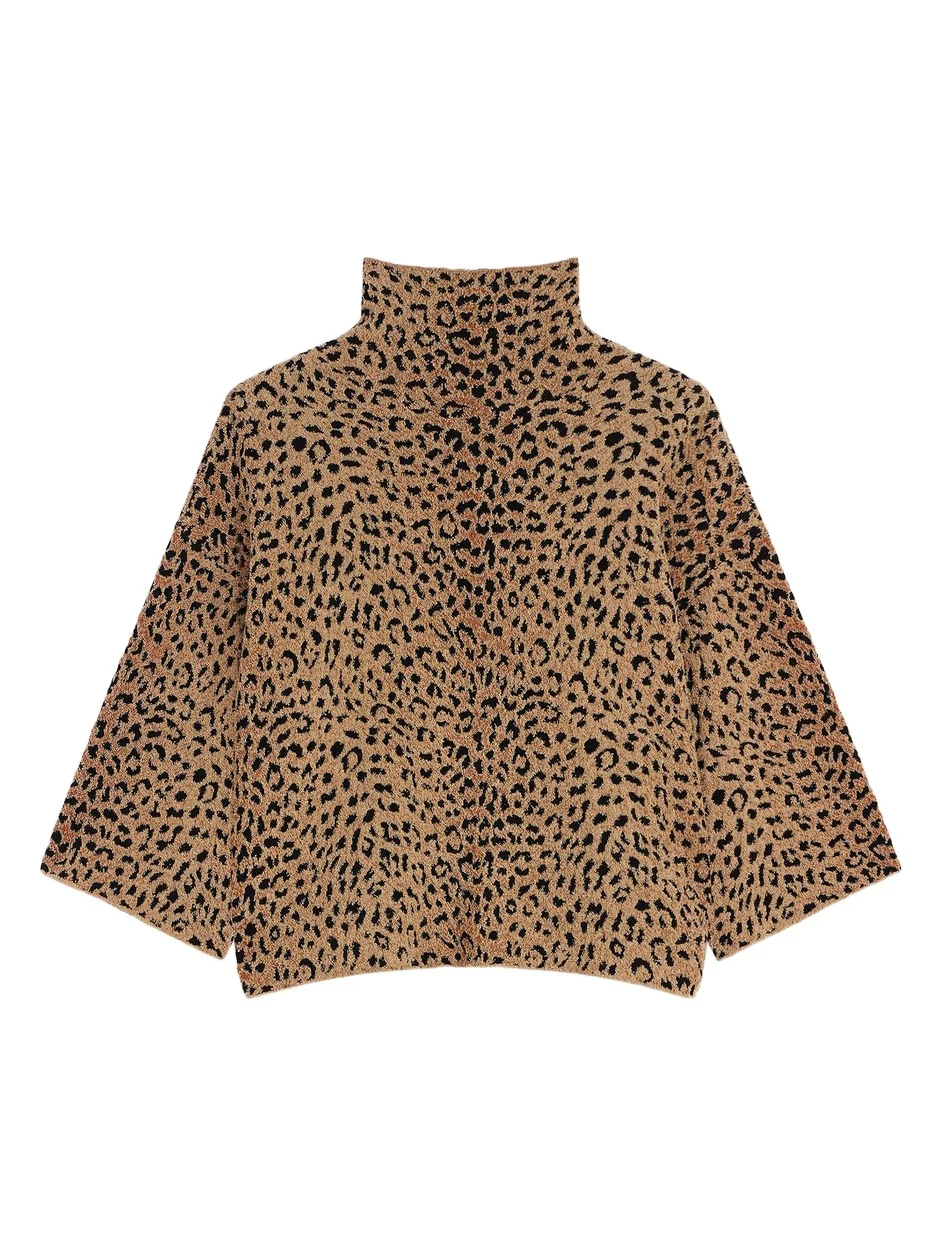 Givenchy Women's Top in Leopard Jacquard - Beige Brown