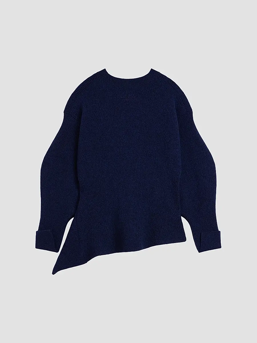 Givenchy Women's Asymmetric Sweater in Wool and Cashmere - Cobalt Blue | Thumbnail 3 Givenchy Women's Asymmetric Sweater in Wool and Cashmere - Cobalt Blue | Thumbnail 3
