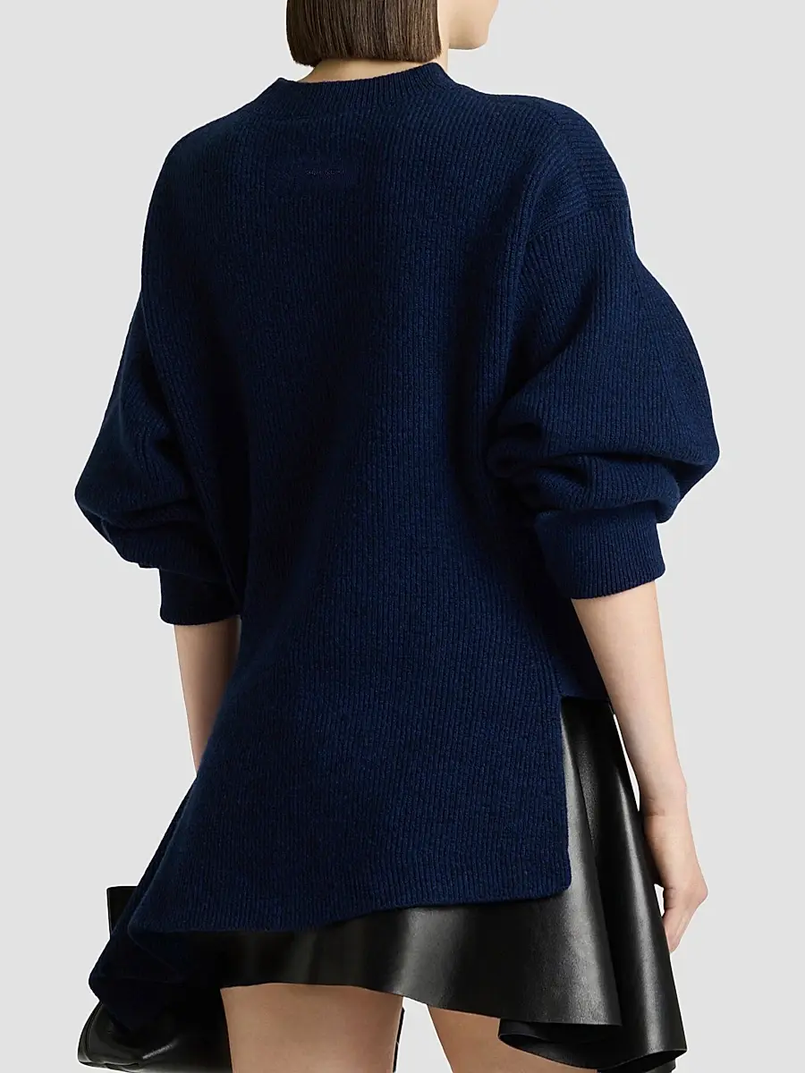 Givenchy Women's Asymmetric Sweater in Wool and Cashmere - Cobalt Blue | Thumbnail 6 Givenchy Women's Asymmetric Sweater in Wool and Cashmere - Cobalt Blue | Thumbnail 6