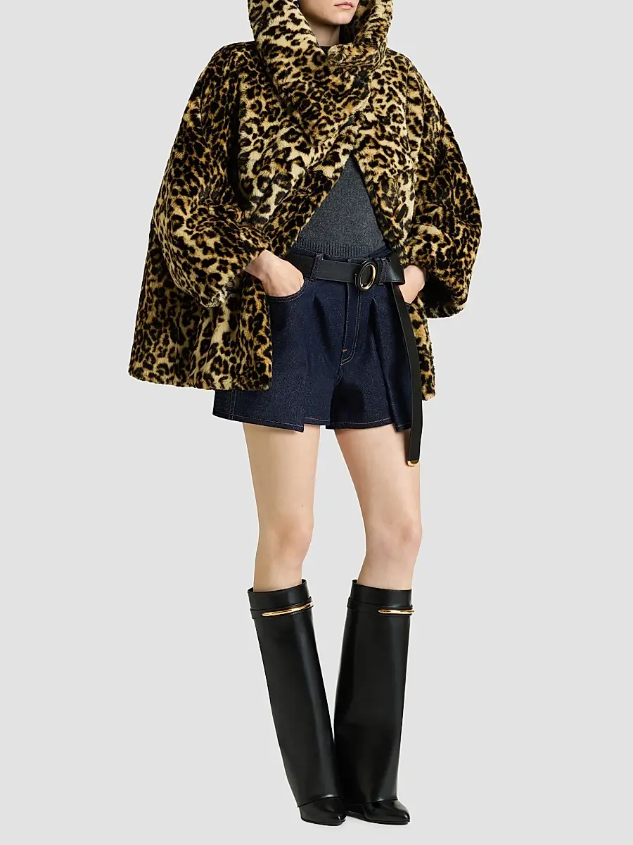 Givenchy Women's Short Coat in Leopard Faux Fur | Thumbnail 2 Givenchy Women's Short Coat in Leopard Faux Fur | Thumbnail 2