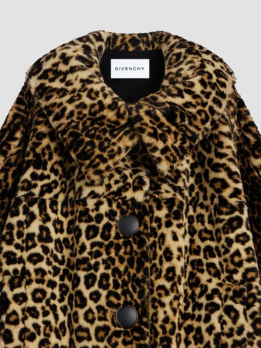 Givenchy Women's Short Coat in Leopard Faux Fur | Thumbnail 4 Givenchy Women's Short Coat in Leopard Faux Fur | Thumbnail 4