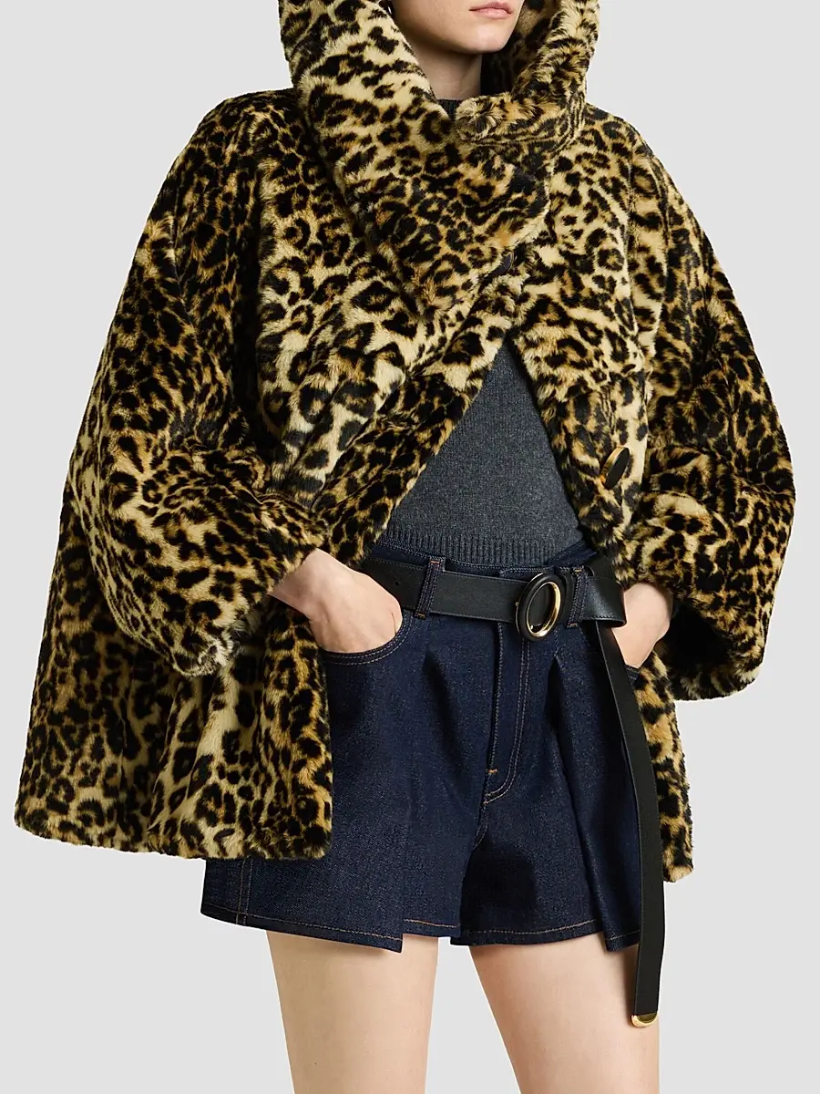 Givenchy Women's Short Coat in Leopard Faux Fur | Thumbnail 6 Givenchy Women's Short Coat in Leopard Faux Fur | Thumbnail 6
