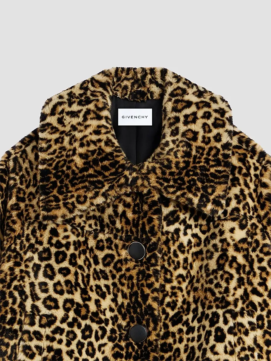 Givenchy Women's Long Coat in Leopard Print - Beige Camel | Thumbnail 4 Givenchy Women's Long Coat in Leopard Print - Beige Camel | Thumbnail 4